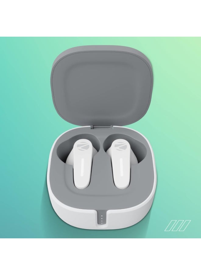 ZEBRONICS Sound Bomb 7 Bluetooth TWS in Ear Earbuds with 60H Playtime, ENC Mic, Rapid Charge, Upto 50ms Gaming Mode, Flash Connect, Voice Assistant, Smooth Touch Control, BT v5.2, Type C (White) - Image 5